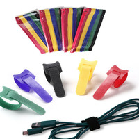 Attaches-câbles réutilisables personnalisables à boucle élastique, sangles de cordon réglables, auto-bloquantes, étanches, écologiques, en nylon, organisateur de câbles