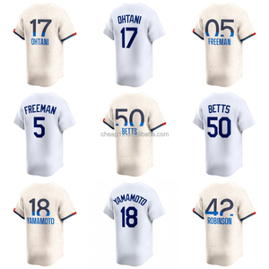 Camisetas <span class=keywords><strong>de</strong></span> Béisbol Americano Bordadas al por Mayor <span class=keywords><strong>de</strong></span> Los Angeles Dodgers, 17 Shohei Ohtani, 5 Freddie Freeman, 50 Mookie Betts - Product Image 1
