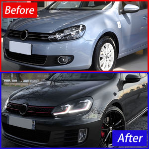 Gruppo lampade anteriori per Auto <span class=keywords><strong>VW</strong></span> <span class=keywords><strong>Golf</strong></span> 6 MK6 aggiornamento 2010-2012 <span class=keywords><strong>Golf</strong></span> <span class=keywords><strong>7.5</strong></span> LED faro Auto proiettore doppia lente accessori caldi - Product Image 3