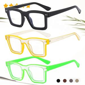 Montature per Occhiali Quadrate Vintage di Alta Qualità, Lenti Non Graduate Anti-Radiazioni e Anti-Luce Blu per Uomo - Product Image 1