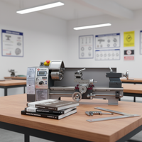 Mini tour à métaux horizontal de table WM210V, usage moyen, 220V, manuel, haute précision, pour usage domestique