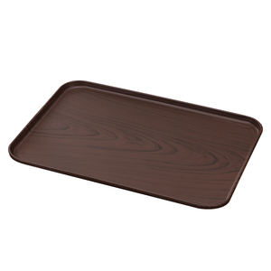 Bandeja rectangular de plástico con imitación de grano de madera, bandeja para servir té, café, pastel, postre, uso doméstico y comercial - Product Image 5