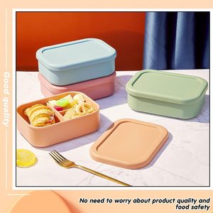 Food Grade Silicone <b>lunch</b> <b>box</b> Eco-Friendly Reusable <b>Lunch</b> <b>Box</b> BPA-Free Silicone Microwave Freezer Safe - Product Image 4