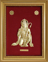Vente en gros usine : Cadre photo avec peinture en feuille d'or 24 carats, représentant Lakshmi, la déesse à quatre bras, dieu indien, symbole de richesse, prospérité et chance.