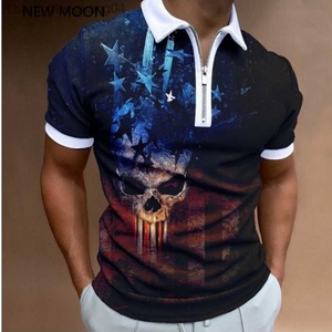 เสื้อโปโลแบบมีซิปและกิจกรรมกลางแจ้ง - ดีไซน์พิมพ์ลาย 3 มิติ สวมใส่สบาย มีสไตล์ และใช้งานได้หลากหลาย เสื้อกีฬา โพลีเอสเตอร์/สแปนเด็กซ์ - Product Image 2