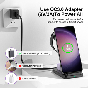 15W Multi Fast 3 in 1 <strong>Wireless</strong> Charger Station <strong>Charging</strong> Dock <strong>Stand</strong> for Mobile Phones for Earphone for Smart Watch - Product Image 2