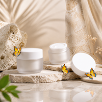 Pots de crème pour le visage vides de 20/30/50g, soin de la peau, en plastique AS givré à double paroi épaisse, pot de crème pour le visage de luxe avec couvercle