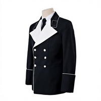 Blazer uniforme formel d'hiver pour homme en laine noir croisé, revers contrastant, imperméable, réversible, coupe-vent, pour scène