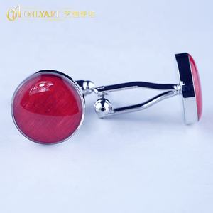 Bouton de manchette unisexe en cuivre plaqué or et argent, rond, en métal émaillé, pour les mariages et les cadeaux des femmes - Product Image 4