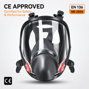 Masque respiratoire intégral NB-2834 en silicone avec filtres remplaçables pour la poussière et les gaz nocifs, homologué CE - Product Image 1