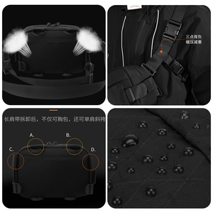 Sac banane portable en nylon avec fermeture à cordon, léger pour les trajets quotidiens, le cyclisme et le sport, avec surpiqûres contrastées - Product Image 4