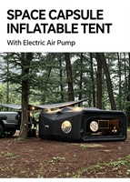 Grande tente de camping gonflable légère en forme de capsule spatiale, portable, imperméable, en tissu Oxford, pour 3-4 personnes, installation rapide en extérieur