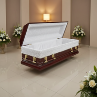 Ataúdes de Madera Maciza de Estilo Europeo de Alta Calidad, Ecológicos, 220 Pulgadas Cúbicas, 1 Año de Garantía, Producto Funerario del Fabricante