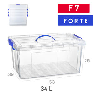 Contenitore di Stoccaggio Forte F7 34 L in Plastica Trasparente per Organizzazione Domestica - Product Image 1
