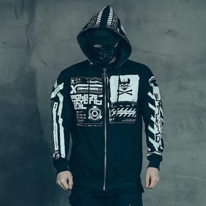 Sweat-shirt à capuche zippé Cyberpunk FOXA Graphic pour homme, en polyester respirant, imprimé par sublimation. - Product Image 2