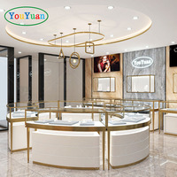 Vitrine ronde en verre personnalisée haut de gamme kiosque d'affichage de parfums vitrine de bijoux vitrines en verre pour magasin de bijoux