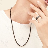 Gemnel – accessoires de bijoux personnalisés pistolet noir 925 argent boîte ronde chaîne collier pour hommes