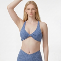Nouveau haut de yoga pour femme à imprimé léopard avec dos torsadé, respirant et offrant un maintien élevé pour le fitness en extérieur