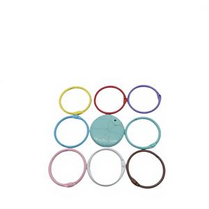 Accessoires de bijouterie DIY, style luxe léger, 30 mm, porte-clés en métal coloré peint, anneau à feuilles mobiles, anneau pour carte, chaîne de sac faite à la main - Product Image 1