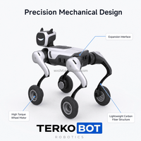 Robot chien bionique tout-terrain MagicDog-W à pneus gonflables de 7 pouces, robot quadrupède hybride pour la patrouille sur routes accidentées
