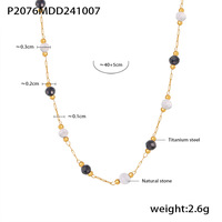 Collier en perles de pierre naturelle en titane, style doux et rétro, pour femmes, haut de gamme, exquis, tendance, design simple, idéal pour les fêtes