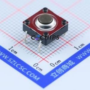 SKQBARA010 Tactile Switch Through hole Component (THT) Switch Single Pole Single Throw Round Button Through Hole 10mm - Product Image 1