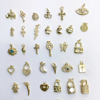 Breloque diamant en zircone cubique CZ, petit pavé papillon, serrure à clé papillon, en forme de cœur, pièces, CZ8109