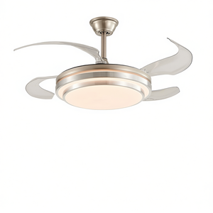 Ventilador de Techo LED Moderno de 42 Pulgadas con Aspas Retráctiles, Motor DC, Control Remoto y Funcionamiento Silencioso para Sala de Estar - Product Image 1