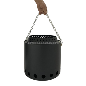 Brasero Redondo de Acero Inoxidable para Acampar, Diseño Clásico, sin Humo, para Uso en Jardín, de Buena Calidad - Product Image 2