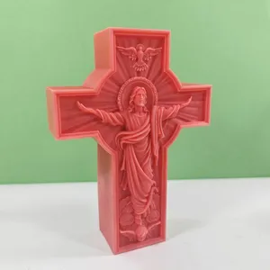 Lilin Mary terakhir liontin patung coklat figur Resin agama salib dada wajah cetakan silikon Yesus Kristen