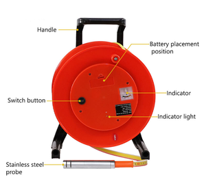 Taşınabilir kablo su seviye ölçer çelik cetvel derinlik göstergesi 50m/100m/200m/500m aralığı 9V pil seviyesi ölçüm aletleri - Product Image 4