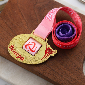 Gold Rhythmic Gymnastics Medals Sports Metal Alloy 3D <strong>Raised</strong> Enamel Logo Customized Medals with Ribbon for Dance Competitions - Product Image 4