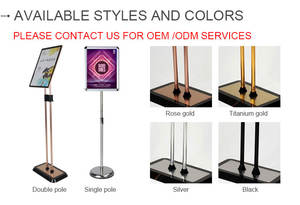 2023 couleur dorée support de sol <span class=keywords><strong>A4</strong></span> A3 A2 <span class=keywords><strong>présentoir</strong></span> en métal affiche publicitaire <span class=keywords><strong>présentoir</strong></span> extérieur - Product Image 4