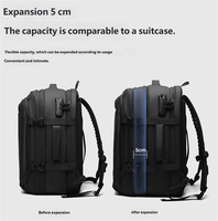 Mochila Ejecutiva Multifuncional Expandible con Bomba de Vacío Automática, Carga USB, Impermeable, de Tela Oxford para Portátil