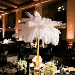 Jarrón de 50-55cm DIY para fiesta artesanal, decoración azul a granel para el hogar, decoración de centro de mesa grande para boda, <span class=keywords><strong>plumas</strong></span> de avestruz blancas y negras para Carnaval - Product Image 1