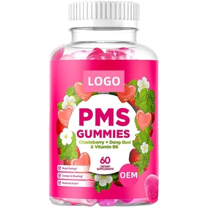 Pacchetto OEM PMS Gummies per donne con <span class=keywords><strong>Dong</strong></span> <span class=keywords><strong>Quai</strong></span> e vitamina B6 integratore per la salute senza zucchero etichetta privata vegana - Product Image 1