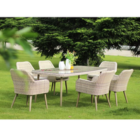 Ensemble de patio en rotin/osier synthétique moderne pour l'extérieur Mobilier de jardin traditionnel avec coussin pour la conversation et les loisirs