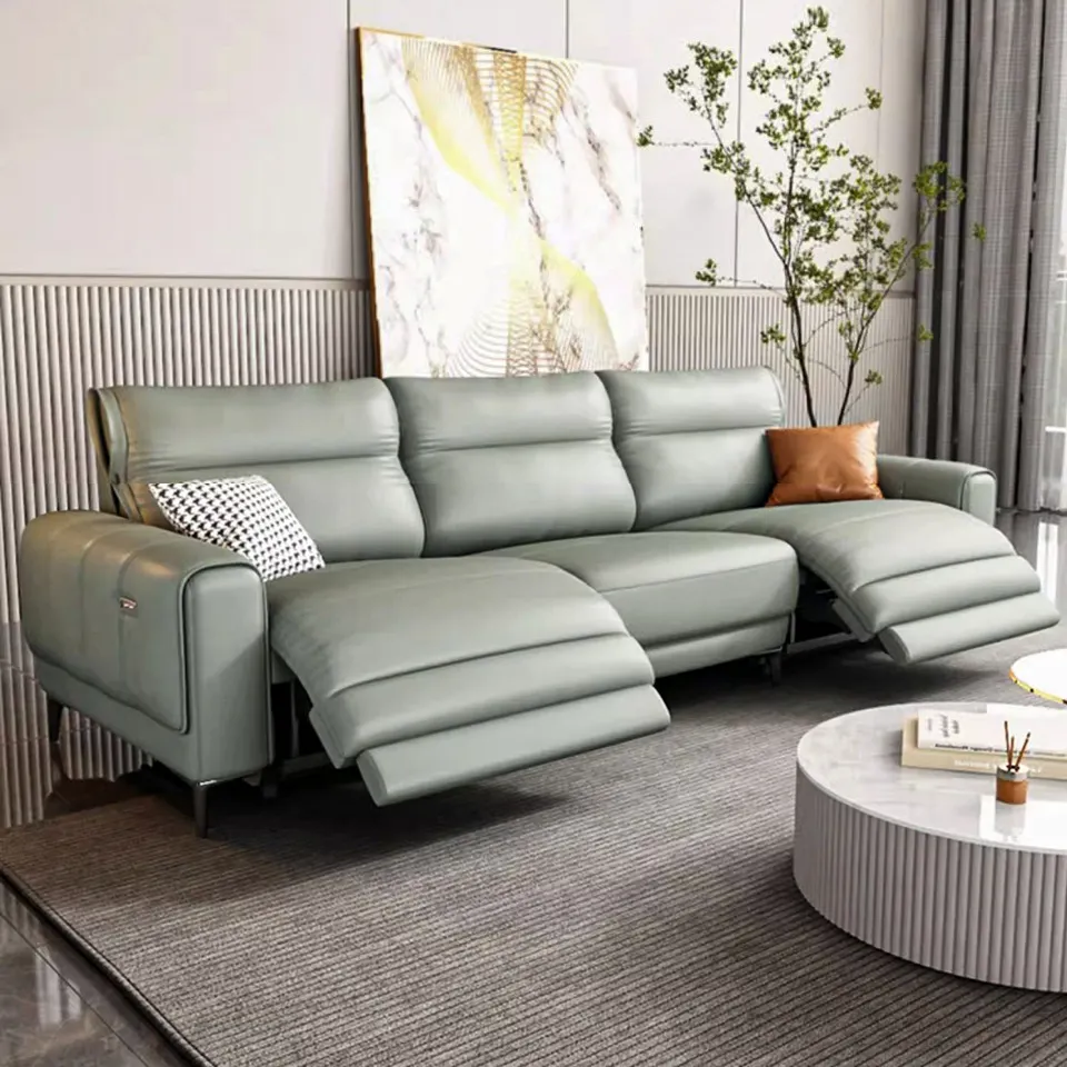living room villa convertible luxury leather sofa sets furniture