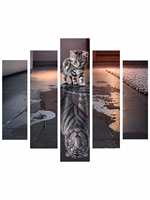 W-009 OEM&ODM Kit de Peinture Diamant sur Toile 5 Panneaux Personnalisé - Kit Complet 5D Écologique pour Décoration Murale Domestique