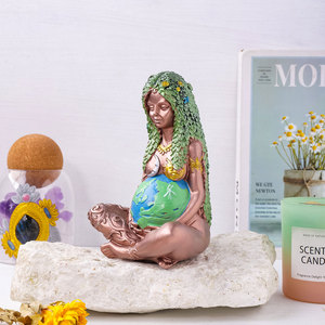 Grande figurine de la <span class=keywords><strong>Terre</strong></span> Mère en pierre naturelle pour la décoration de la maison, cadeaux - Product Image 3