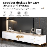 Yijiada meuble TV minimaliste moderne armoire de rangement de luxe éclairage combinaison étroite Table basse murale pour salon