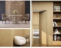 Panneaux de tambours 3D MDF super flexible Panneau mural cannelé en bois de chêne blanc/noyer noir