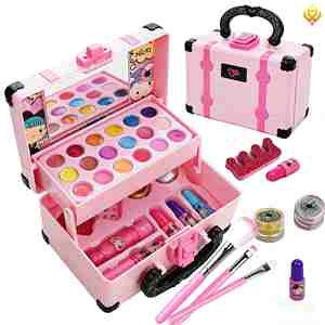 Enfants valise beauté lavable vrais cosmétiques Nail Art rouge à lèvres valise semblant jouer jouet <span class=keywords><strong>maquillage</strong></span> filles ensembles pour enfants - Product Image 2