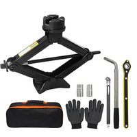 Kit de cric à ciseaux robuste avec patins de levage renforcés pour réparation d'urgence routière de voitures électriques