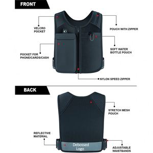 Gilet de course à pied avec porte-téléphone réfléchissant respirant léger en néoprène pour sports de plein air avec logo personnalisé et bouteilles d'eau - Product Image 2