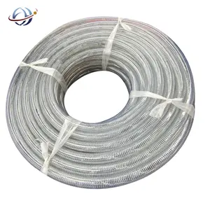 1.2 Inch High Pressure Transparent PVC Food Grade Flexible Steel Wire Hose For Water Fluid Dust Mine