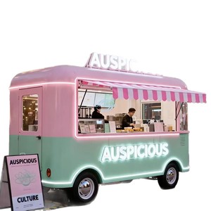 Quiosco Móvil Personalizable de Estilo Retro, Carrito de Venta de Café y Aperitivos de Acero Inoxidable - Product Image 1