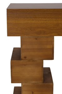 Mesa Consola Moderna de Madera Maciza con Almacenamiento y Acabado Natural Cálido - Product Image 6