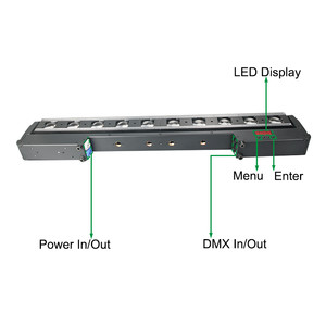 Barre de lumière LED mobile professionnelle 10 yeux 20W RGBW avec mappage de pixels DMX512 RDM pour effets de scène en discothèque et soirée - Product Image 2