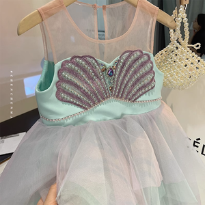 Vestido <span class=keywords><strong>de</strong></span> Noche Estilo Dulce hasta <span class=keywords><strong>la</strong></span> Rodilla <span class=keywords><strong>de</strong></span> Algodón Ecológico Personalizado <span class=keywords><strong>de</strong></span> <span class=keywords><strong>Ariel</strong></span> <span class=keywords><strong>la</strong></span> <span class=keywords><strong>Sirenita</strong></span> 2023 para Niñas <span class=keywords><strong>de</strong></span> 12 Años - Product Image 2